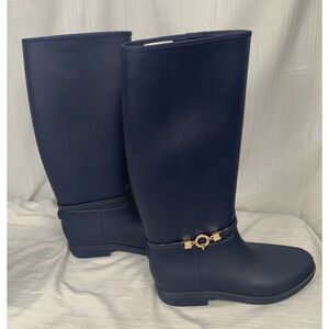 Rugged Outback Women's Skye Harness Rain Boot‎ Navy Blue Size 9